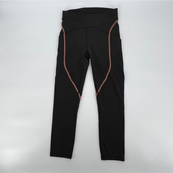 Lululemon Black Power Thru HR Tight 25" Colour Seam Leggings Size 6 Women’s - Picture 1 of 4